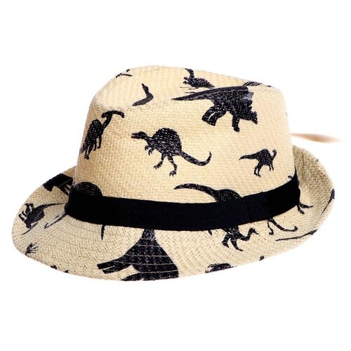 фото Шляпа overhat, размер 52, бежевый, черный