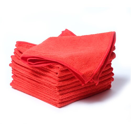 Салфетка для любых поверхностей, микрофибра 30х30 см, цвет красный, 10 шт.