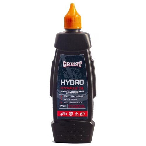 Для прокачки тормозов GRENT Hydraulic Oil черный 0.12 л гидравлическая жидкость для тормозов hydraulic oil 120 мл grent 40325