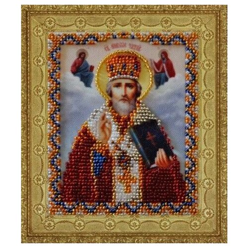 Вышивка бисером Икона святителя Николая Чудотворца 7.5x9 см