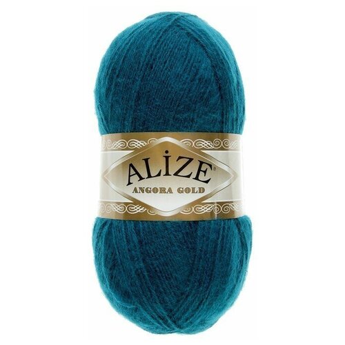 Пряжа Alize Angora Gold 20% шерсть 80 % акрил 550 м 100 гр. 17 петроль ццена за 5 мотков