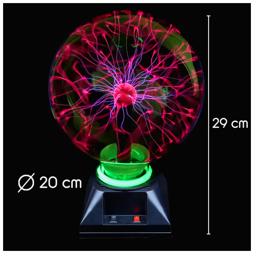Светильник Плазма Plasma, плазменная лампа, гигантский магический шар Эврика диаметр 200 мм подарок на 23 февраля / 8 марта, подарок ребенку, мальчику, девочке на Хэллоуин Halloween