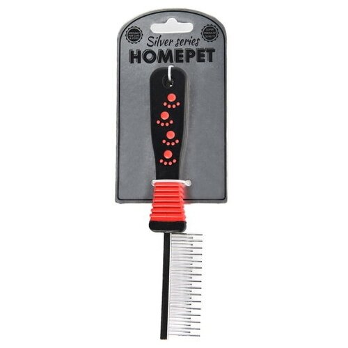 Расческа HOMEPET SILVER SERIES зуб с переменными зубьями металлическая 21 см х 2,5 см 31