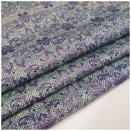 Ткань плащевая, фиолетовый орнамент, 100*150см ткань плащевая принт цветы на мятном 100 150см