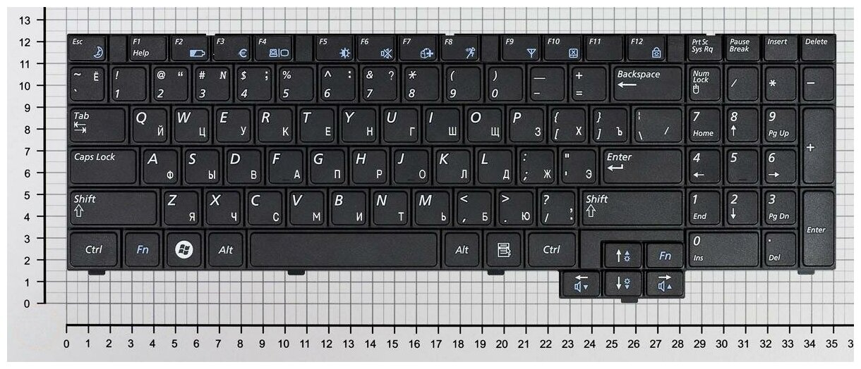 Клавиатура для ноутбука Samsumg NP-X520-AA01RU черная
