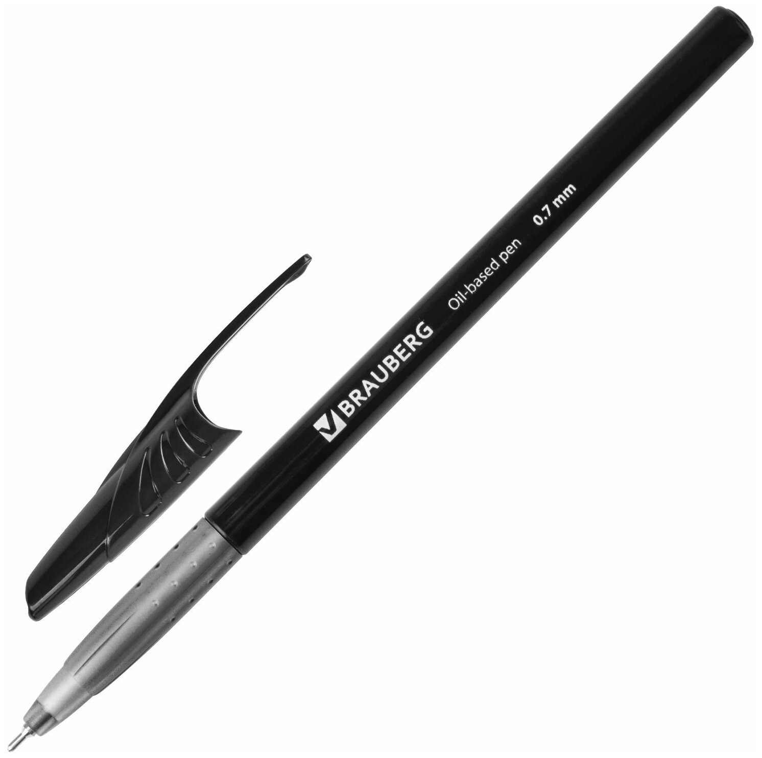 Ручка шариковая масляная BRAUBERG "Olive Pen" синяя корпус прозрачный 07 мм линия 035 мм 141476 141476