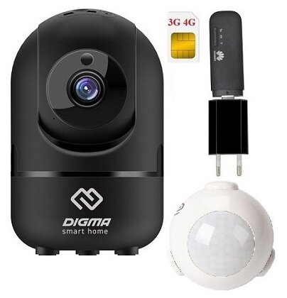 Cam361b-1 Alarm камера видеонаблюдения 3G 4G поворотная с датчиком движения (комплект) 004036