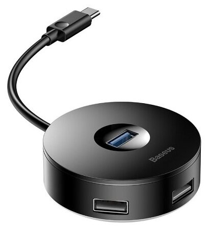 Адаптер Baseus Round Box HUB Adapter Type-C - 4 x USB 10cm CAHUB-G01 CAHUB-G02 black