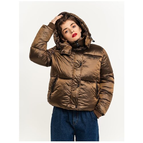 фото Куртка с отстегивающимся капюшоном с утяжками 2111176112 коричневый 46 befree