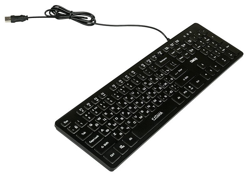 Dialog Katana Клавиатура Kk-ml17u Black - Multimedia с янтарной подсветкой клавиш Usb черная