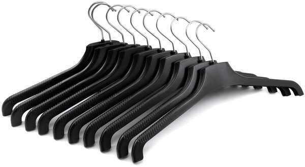 Вешалки-плечики для одежды пластиковые, 44 см, цвет черный, комплект 10 штук