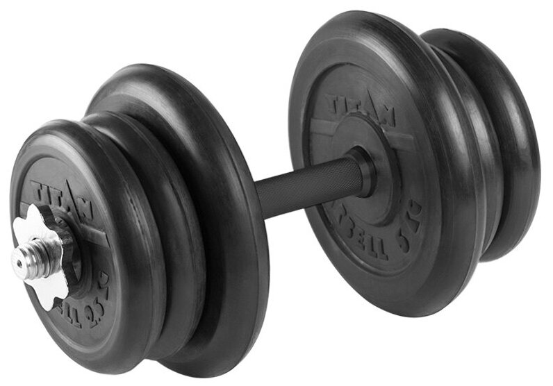 Гантель разборная 22 кг TITAN Barbell - d26, Комплектация №1 с обрезиненной ручкой