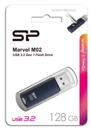 USB флешка Silicon Power 128Gb Marvel M02 blue USB 3.2 Gen 1 (USB 3.0)