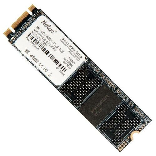 Накопитель Netac N535N NT01N535N-128G-N8X SSD, M.2, 128Gb, SATA-III, чтение: 510 Мб/сек, запись: 440 Мб/сек, 3D NAND, TRIM