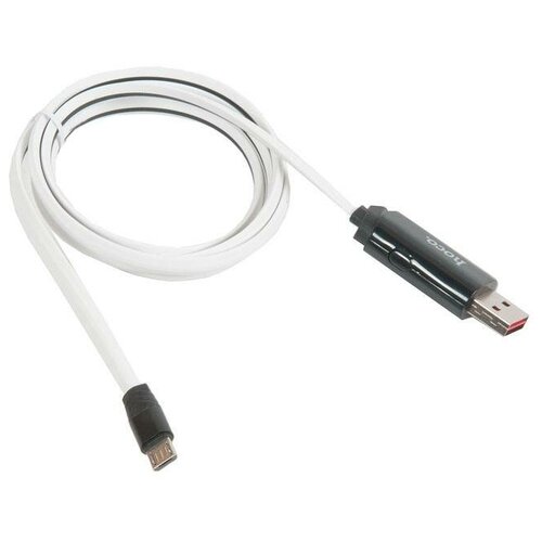 Кабель USB HOCO U29 LED displayed timing для Micro USB, 2.0A, длина 1.2м, белый кабель usb hoco u29 led displayed timing usb microusb 2а 1 2 м красный черный