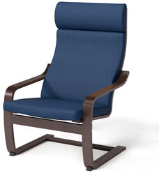 Кресло для отдыха Pragma Okhta (охта), обивка: текстиль, тёмно-коричневый/синий