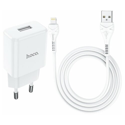 Зарядное устройство HOCO N9 Especial USB + Кабель USB-Lightning, 2.1A, белый