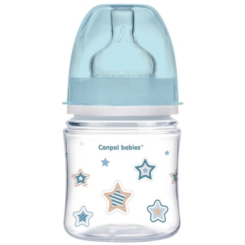 Canpol Babies Бутылочка антиколиковая с широким горлом EasyStart Newborn Baby 120 мл, с рождения, голубая звезда canpol babies бутылочка антиколиковая с широким горлом easystart newborn baby 240 мл с 3 месяцев голубой