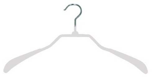 Вешалки-плечики для одежды металлические (обрезиненные),цвет белый, L-39 см, комплект 6 штук - фотография № 3