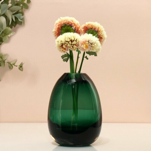 SUI Ваза Джозефина из прозрачного зеленого стекла 12 х 10 х 10 см 2898₽