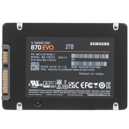 SSD накопитель SAMSUNG 870 EVO 2ТБ, 2.5", SATA III - фото №16