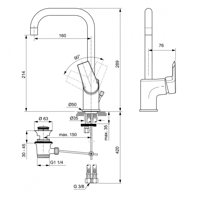 Смеситель для раковины Ideal Standard - фото №5