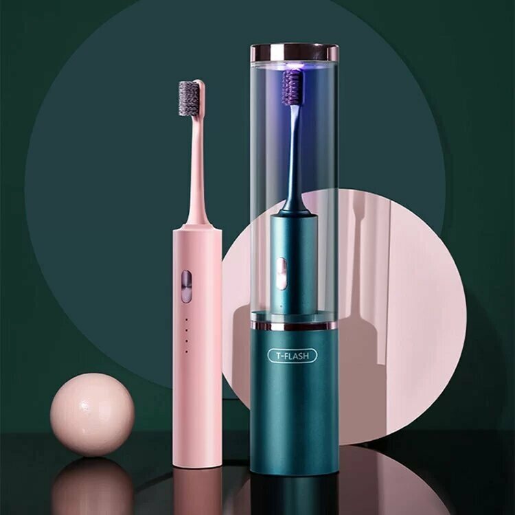 Электрическая зубная щётка со стерилизатором Xiaomi T-Flash UV Sterilization Toothbrush Green (Q-05) - фото №7