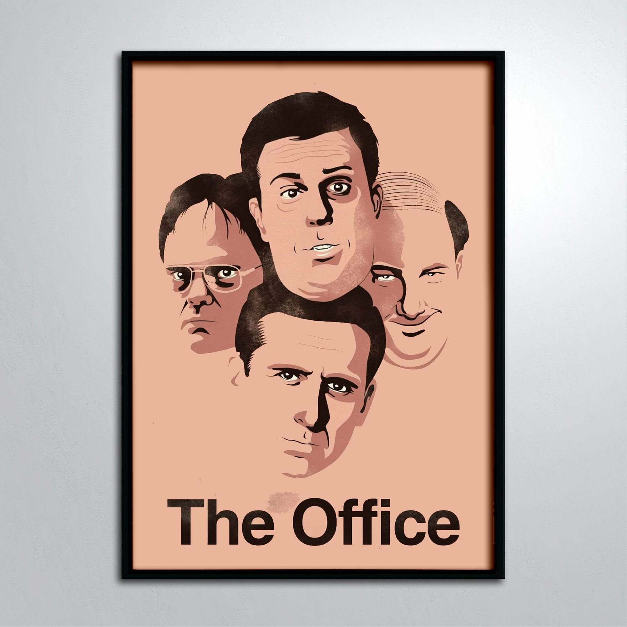 Постер в раме/Сериал Офис Арт Розовый Лица The Office