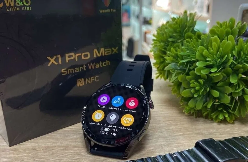 Умные часы X1 PRO MAX Smart Watch 2023 круглые мужские, iOS, Android, Черный