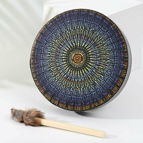 Шаманский бубен оберег Мозаика с колотушкой 5х25х25 см 4178₽
