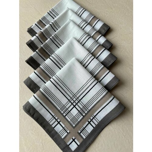 Носовой платок коричневый бежевый белый 370₽