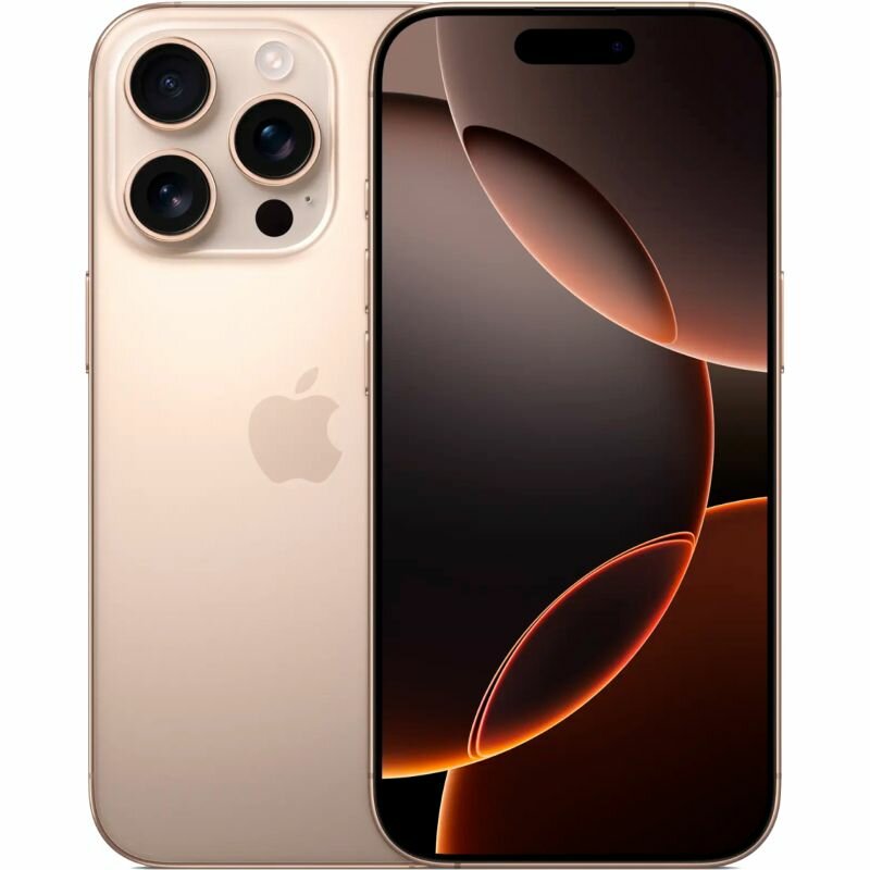 Apple iPhone 16 Pro SIM 512 ГБ, песчаный титановый