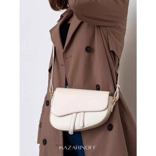 Сумка кросс-боди KAZARINOFF, фактура гладкая, белый