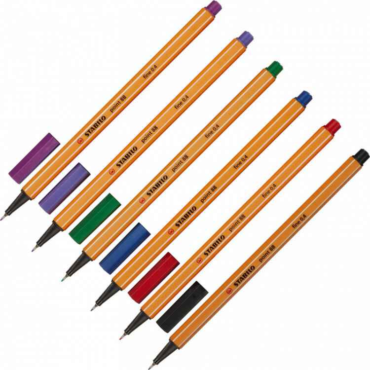 Линер STABILO Point 88 6 0 4мм набор 6цв  Германия