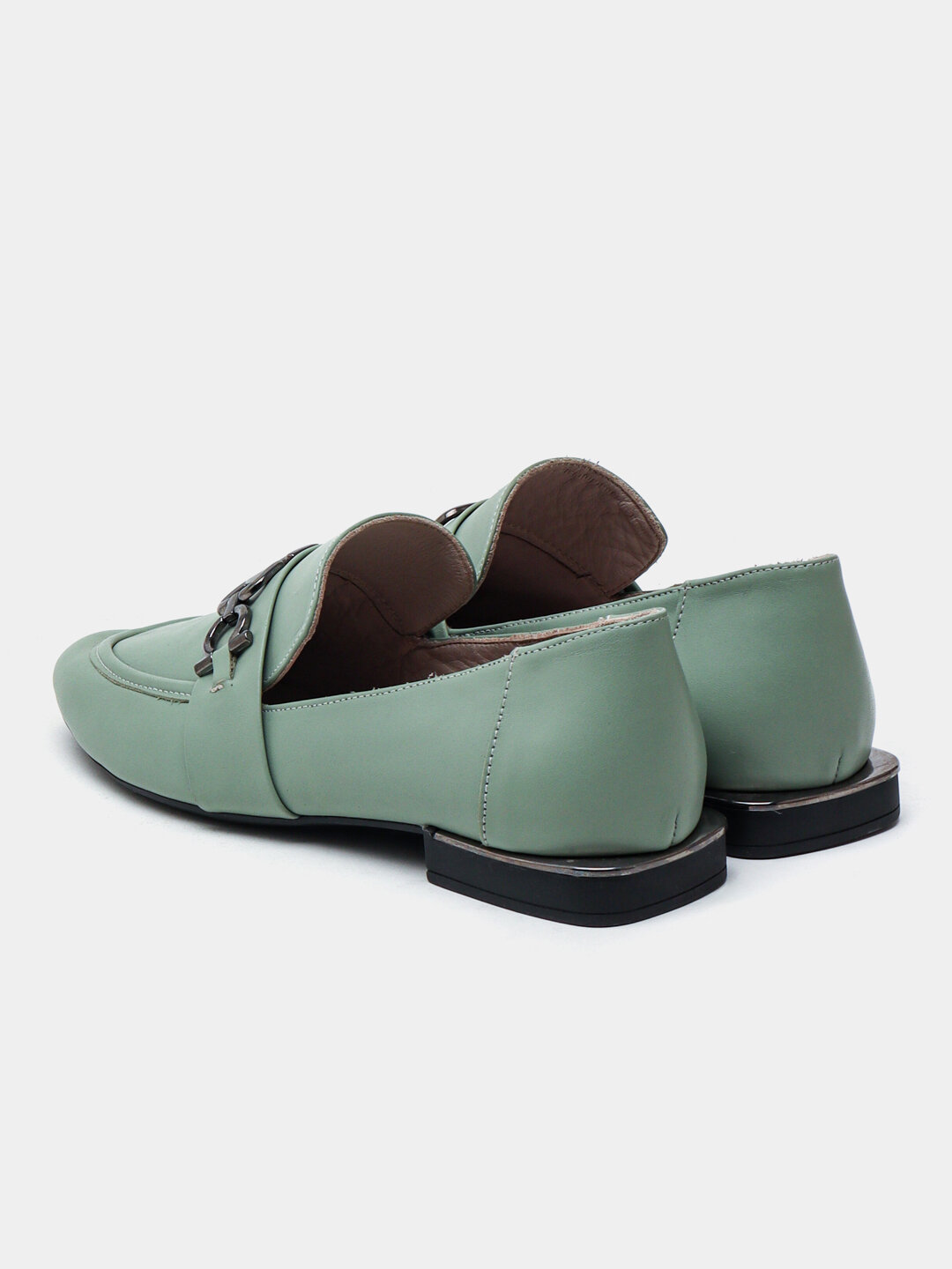 Мокасины  Мокасины кожа балетки из натуральной кожи, размер 37, бирюзовый — фото 1