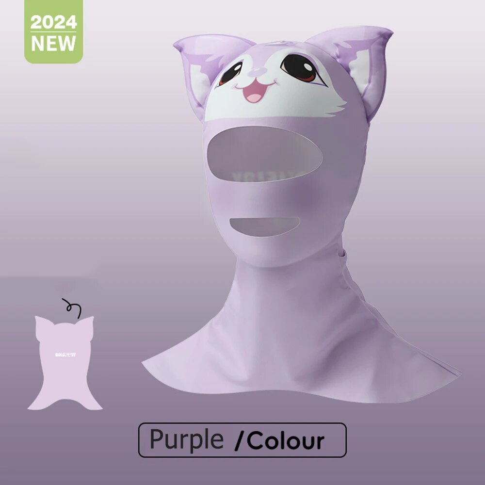 Плавание Дайвинг Facekini УФ-защита от солнца Полнолицевая маска для головы и шеи Эластичная шапочка для плавания для дайвинга Одежда для водных видов спорта Сиреневый XTJ132 Purple