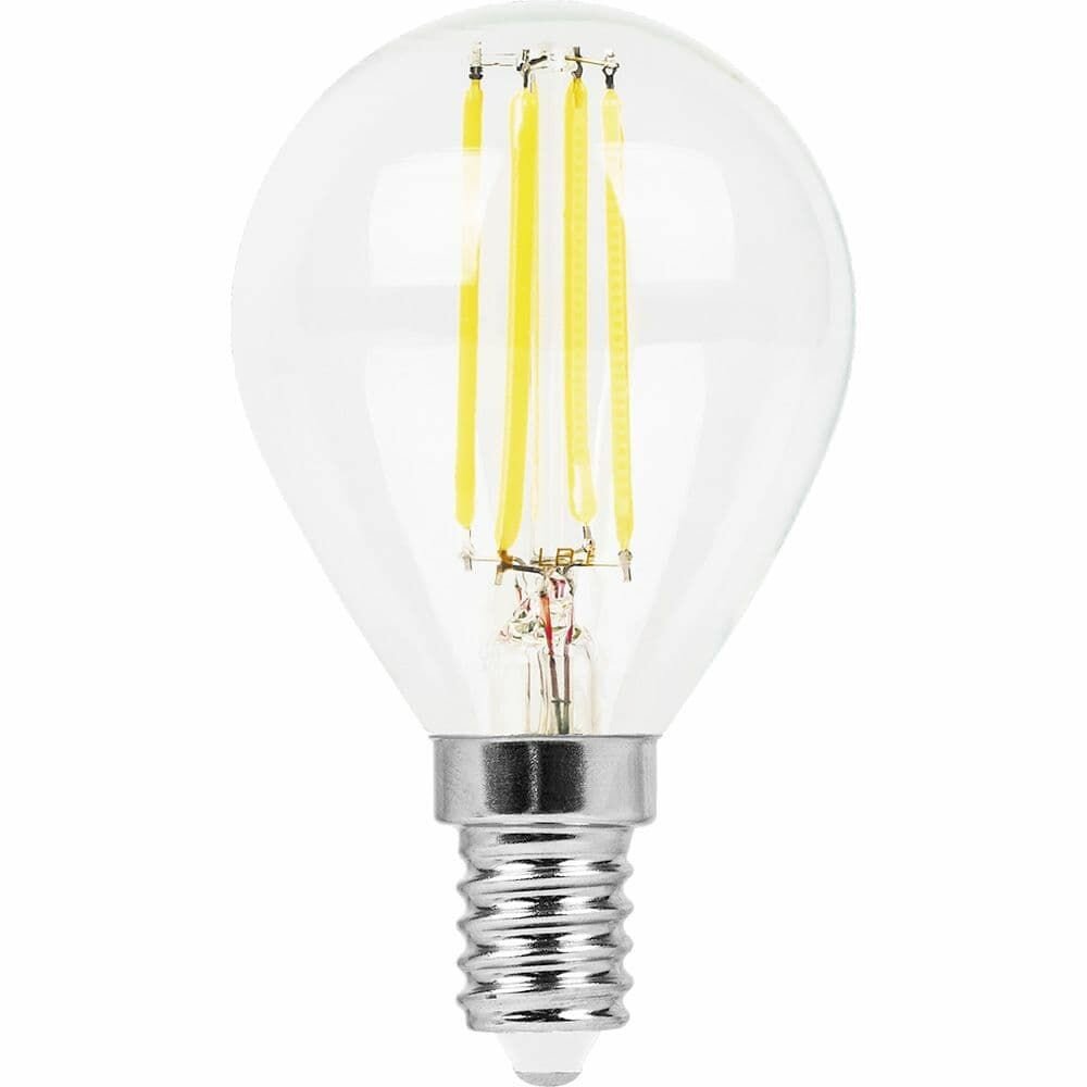 Лампа светодиодная LED Filament G45 11Вт Е14 2700К теплый белый свет Feron LB-511 38013