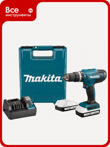 Изображение товара Дрель-шуруповерт Makita G-серия HP488D002, 18 В, 42 Нм, для сверления и закручивания в бетоне, дереве, металле и кирпиче
