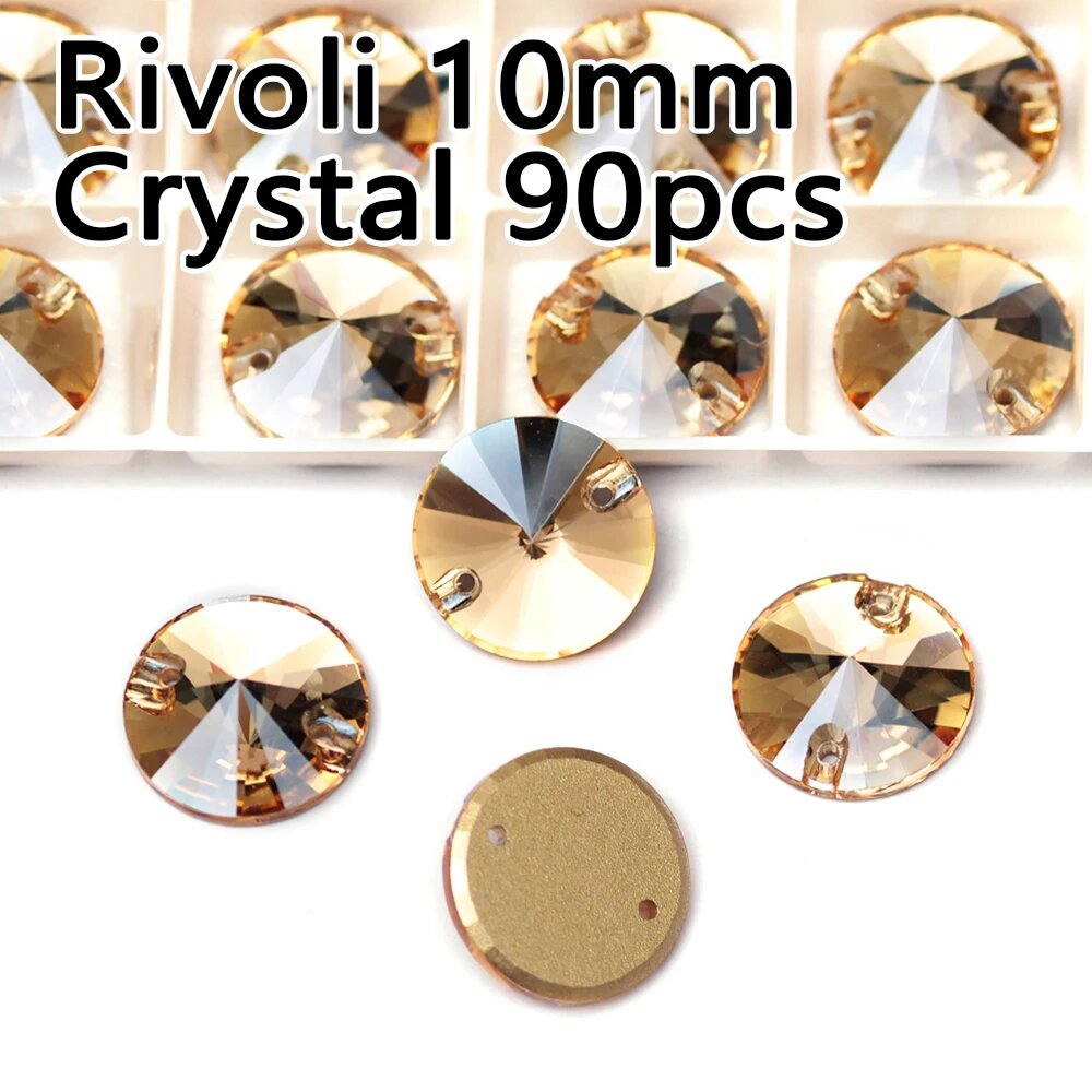 Стразы Rivoli 10mm Golden Shadow, 90шт