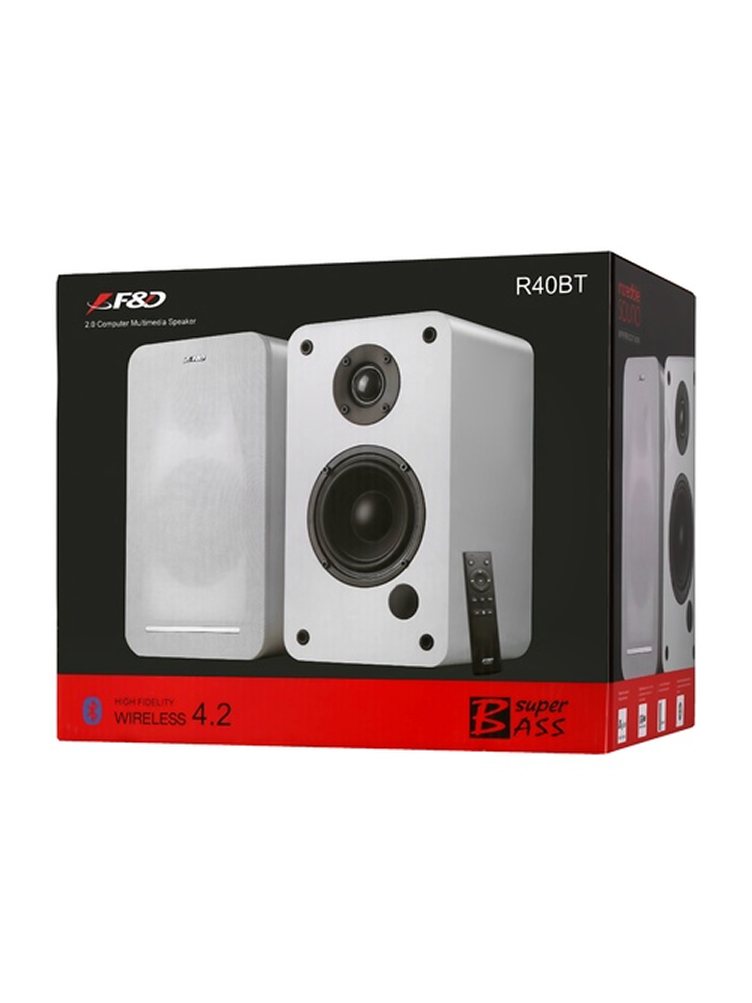 Акустическая система F&D, 60Вт, Bluetooth 5.0, пульт, белая, R40BT White