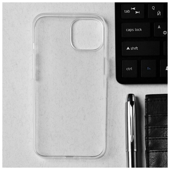 Чехол Hoco для телефона iPhone 14, TPU, усиленное окно под камеру, прозрачный 9285569
