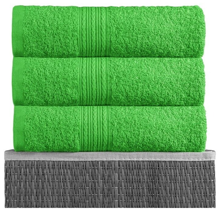 Полотенце махровое "BAYRAMALY" Ярко-зеленый размер 50 х 90