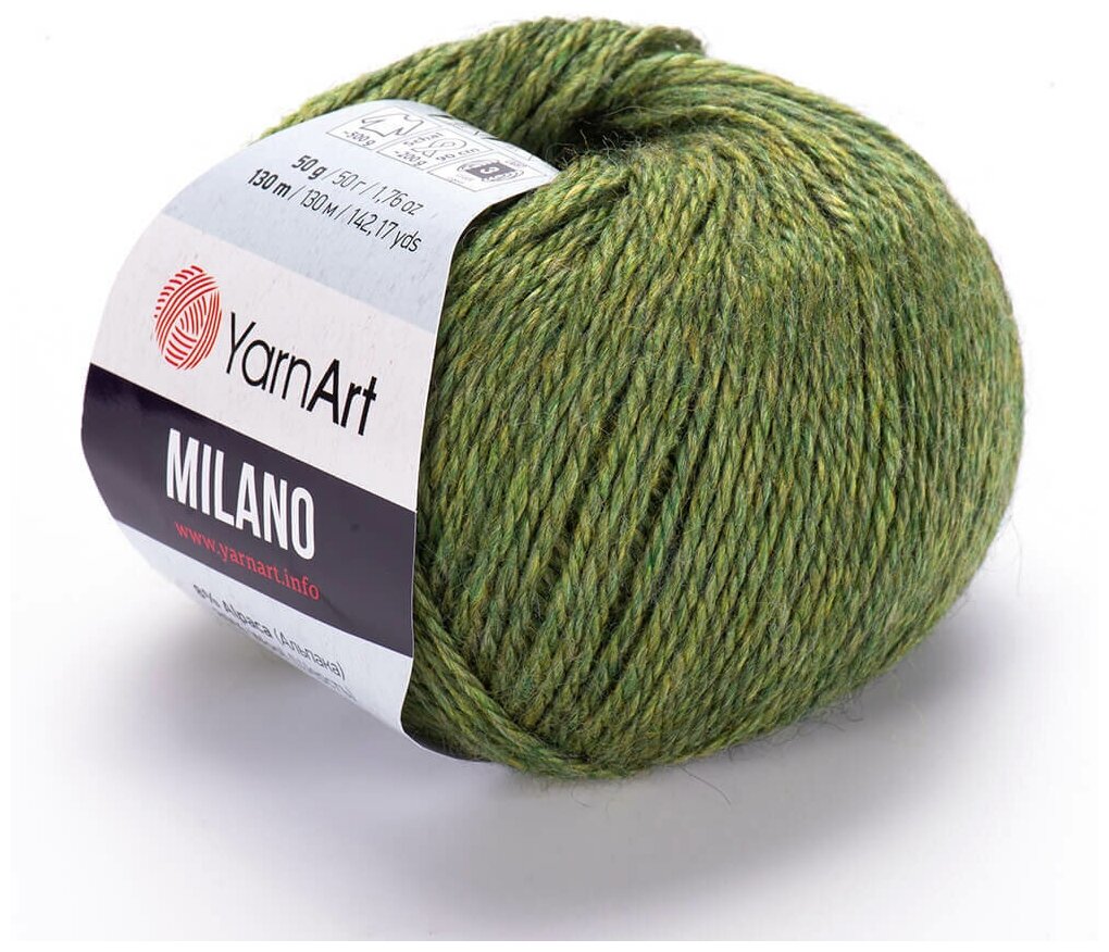Пряжа YarnArt Milano 50г, 130м (ЯрнАрт Милано) цвет 865 зеленый, 1шт