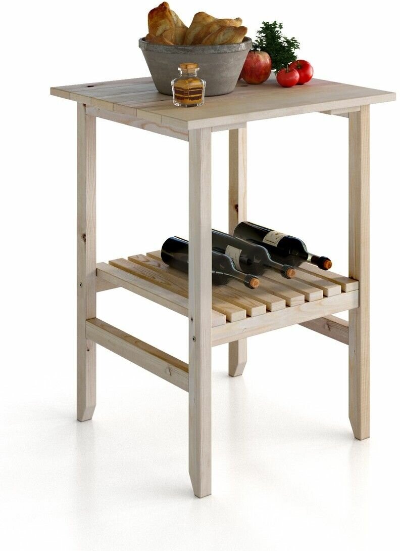 Стол из массива сосны, кофейный столик,винный столик, журнальный столик, 580х540х770 - фотография № 3