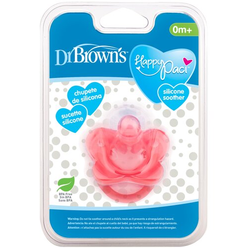 Пустышка силиконовая классическая Dr. Brown's HappyPaci 0-6 м, розовый