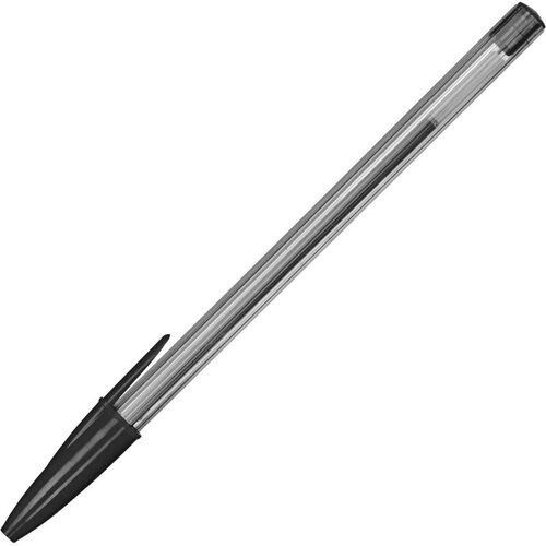 Ручка шариковая неавтоматическая Attache Economy черный 0,7 мм, прозр корпус - 50 шт.