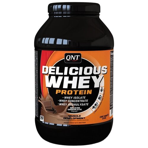 Протеин QNT Delicious Whey, 908 гр., бельгийский шоколад qnt delicious whey protein клубника 908 грамм клубника