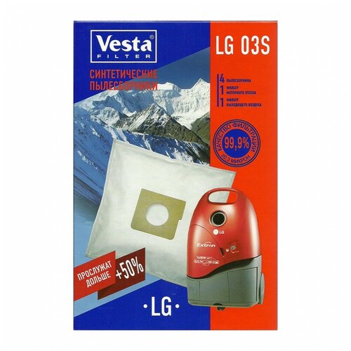 Vesta filter Синтетические пылесборники LG 03S, 4 шт.