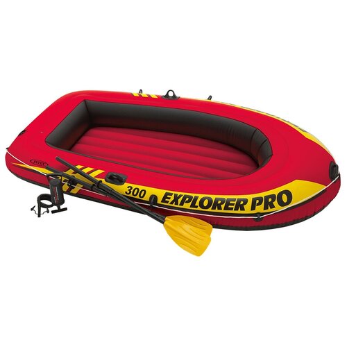 Надувная лодка Intex Explorer-Pro 300 Set (58358) красный intex надувная лодка explorer pro 200 set 196 102 33 см насос и весла 58357