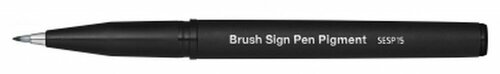 Фломастер-кисть Brush Sign Pen Pigment,1,1 - 2,2 мм, цвет: черный, Pentel